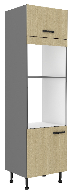 Potravinová kuchyňská skříňka na rúru Scarmi 60 DPM 215 2F (Antracit + Herringbone scandi)