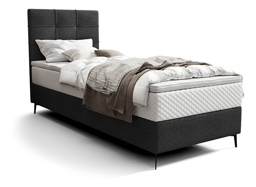 Jednolůžková postel 90 cm Infernus Comfort (černá) (s roštem, s úl. prostorem)