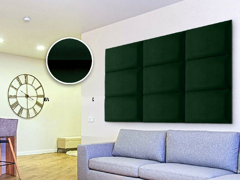 Čalouněný panel Soundless 40x30 cm (tmavě zelený)