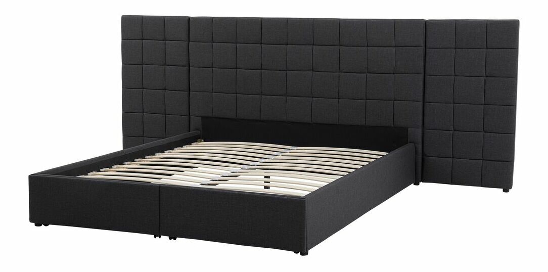 Manželská postel 180 cm MALI (s roštem a úl. prostorem) (šedá)