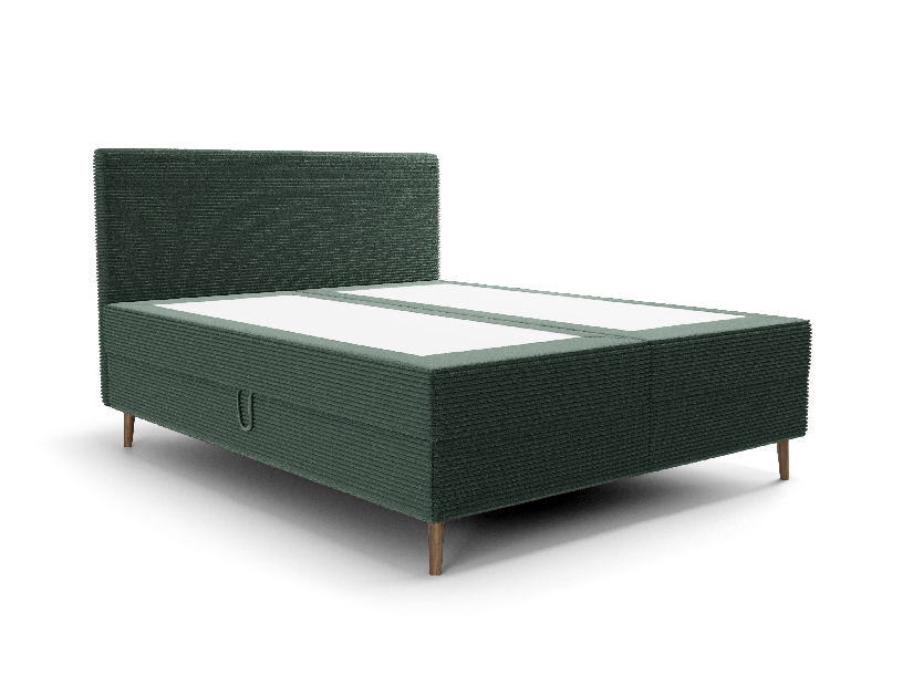 Manželská postel 180 cm Napoli Bonell (zelená) (s roštem, s úl. prostorem)