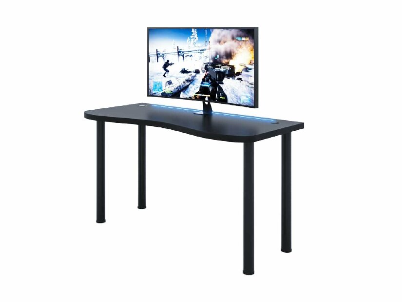 Herní pc stůl Gamer Y (černá) (s RGB LED osvětlením)