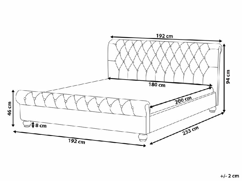 Manželská vodní postel 180 cm Alexandrine (béžová) (s roštem a matrací)