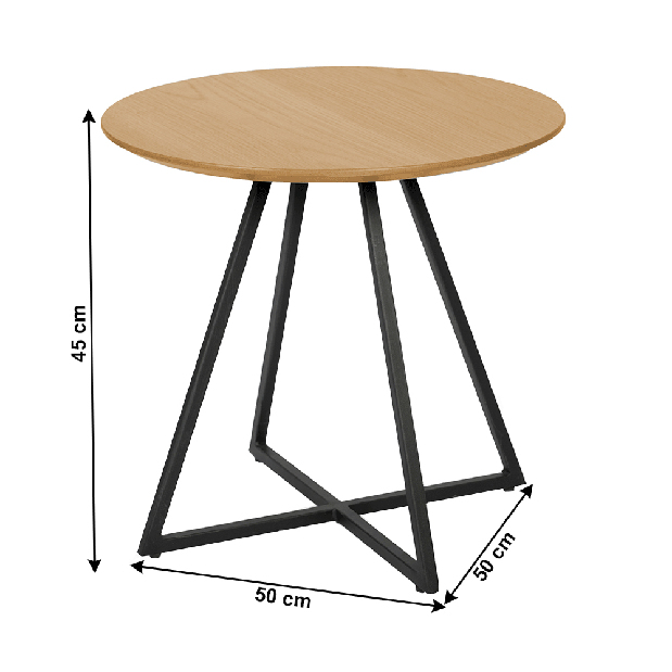 Příruční stolek Delia (dub + černá)