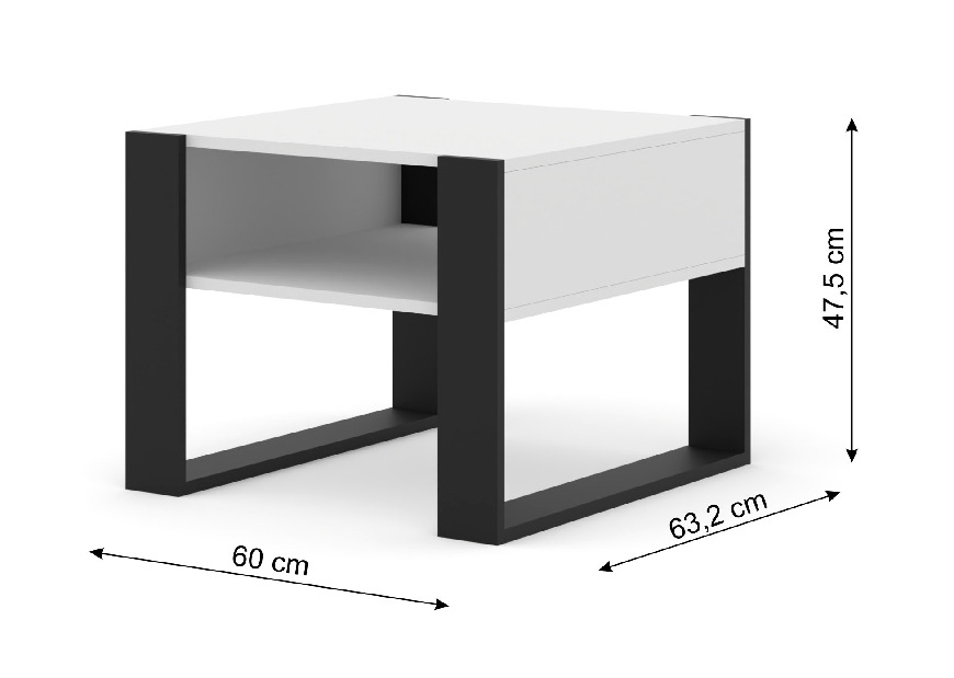 Konferenční stolek Molli 60 (bílá matná)