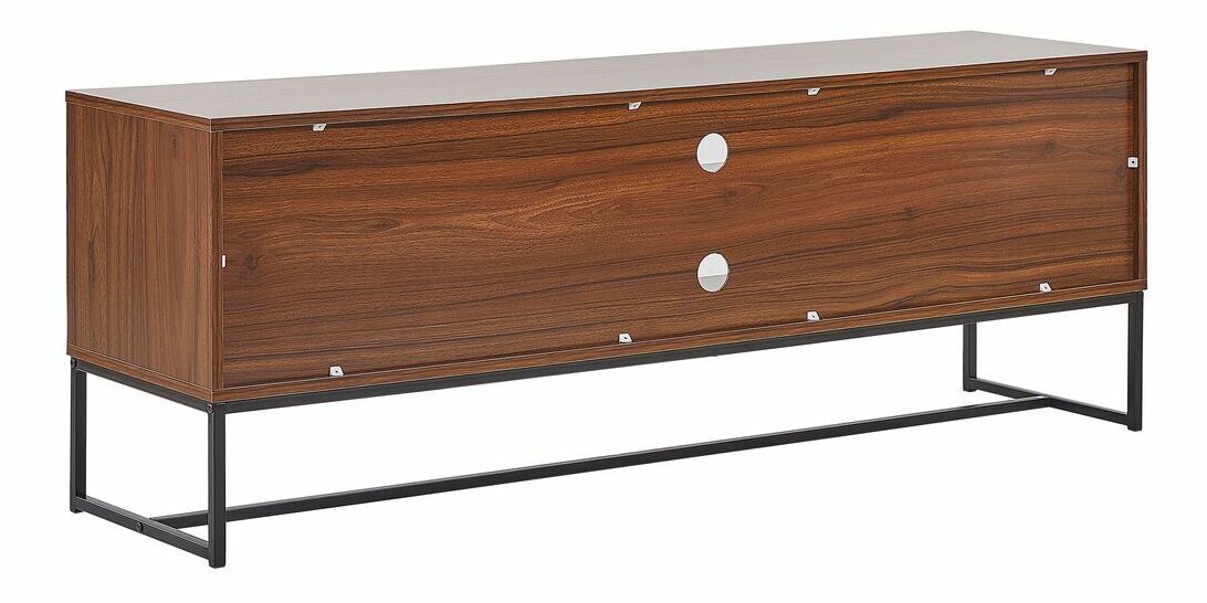 TV stolek/skříňka NAVVEA (tmavé dřevo + bílá)