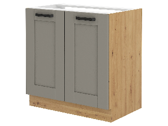 Dolní kuchyňská skříňka pod dřez Lucid 80 ZL 2F BB (dub artisan + claygrey)