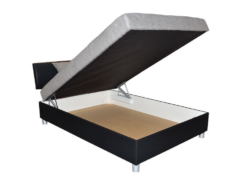 Manželská postel 120 cm Blanář Skate (šedá + černá) (s roštem a matrací)
