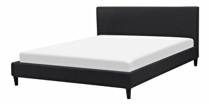 Manželská postel 160 cm FUTTI (s roštem) (černá)