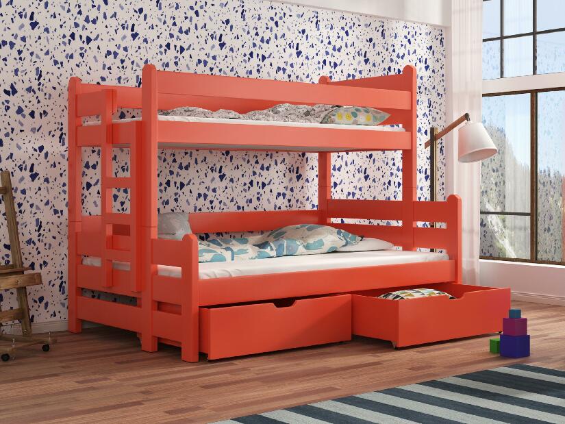 Dětská patrová postel 90 cm Bivi (pomeranč)