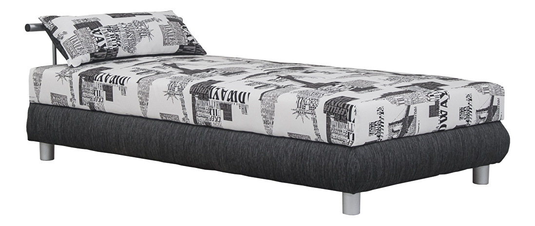 Manželská postel 140 cm Blanář Adriana (tmavě šedá) (s rošty a matracemi Alena)