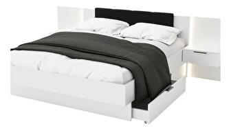 Manželská postel 160 cm Lewell (s čelním rámem) (bílá)