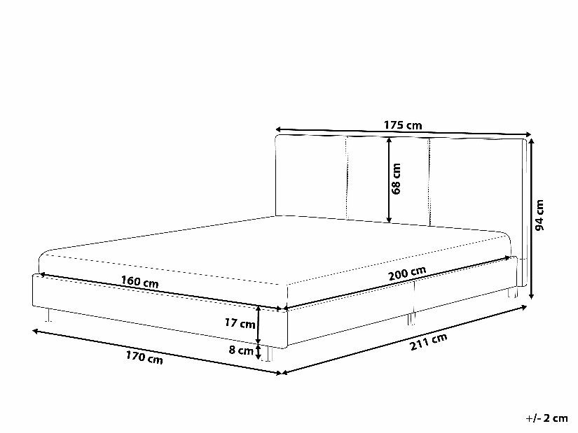Manželská postel 160 cm ALVIA (s roštem) (béžová)