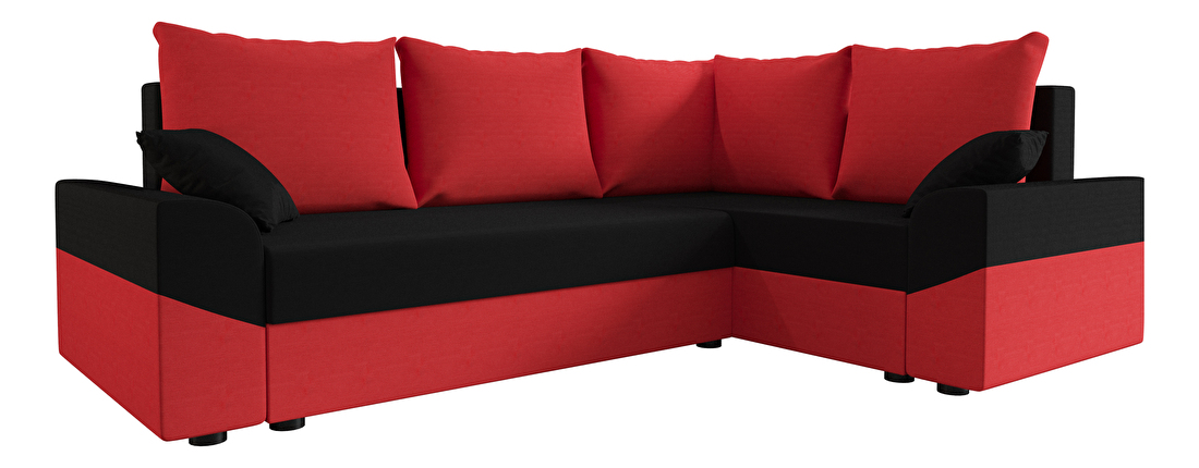 Rohová sedací souprava Dusk Plus (červená + černá) (P)