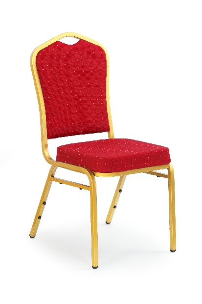 Jídelní židle K66 zlatá + bordó
