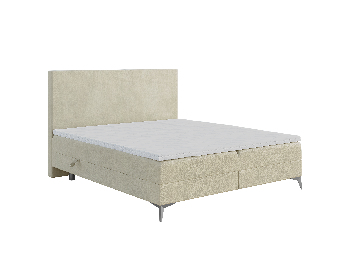 Manželská postel Boxspring 140 cm Ricky (světlobéžová) (s matrací a úl. prostorem)