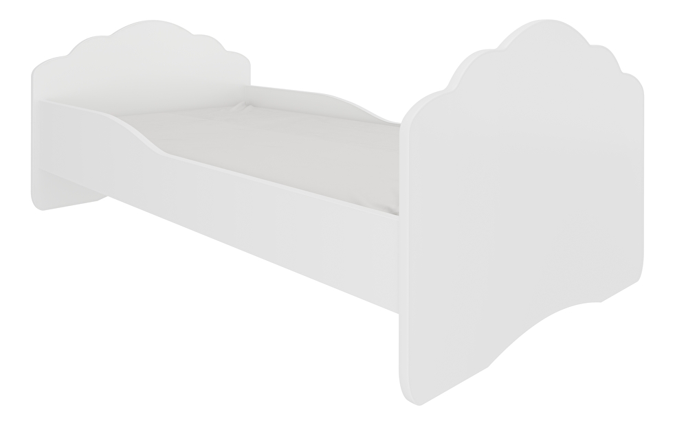 Dětská postel 140x70 cm Cassi (S roštem a matrací) (bílá)