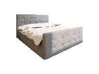 Manželská posteľ  Boxspring 180 cm Milagros 1 (sivá) (s matracom a úložným priestorom)