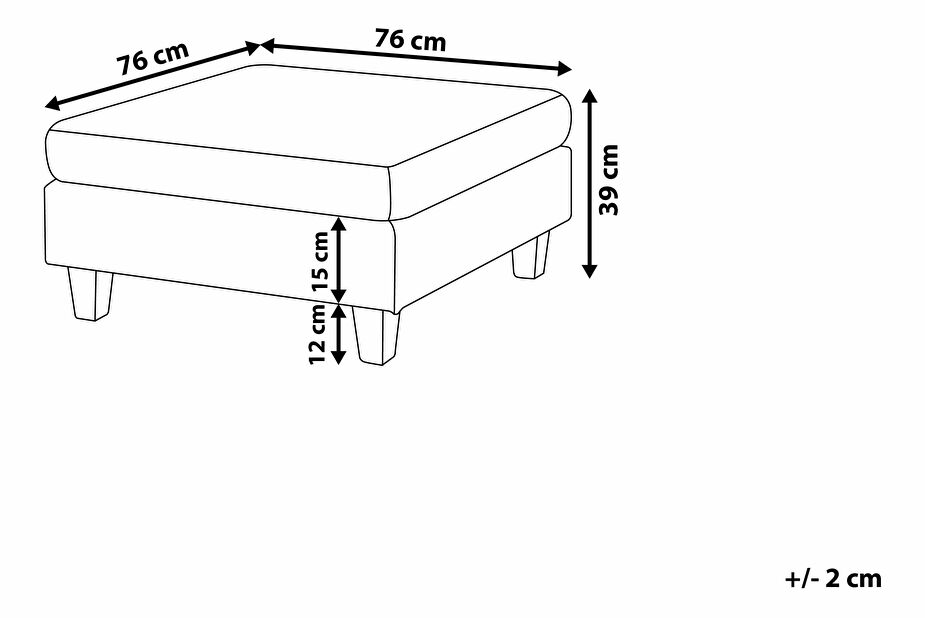 Modulární pohovka ve tvaru U FELLE (polyester) (světle šedá) (pro 6 lidí) (s taburetem)