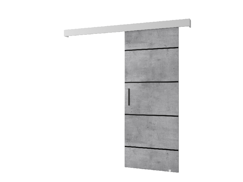 Posuvné dveře 90 cm Sharlene IV (beton + bílá matná + černá)