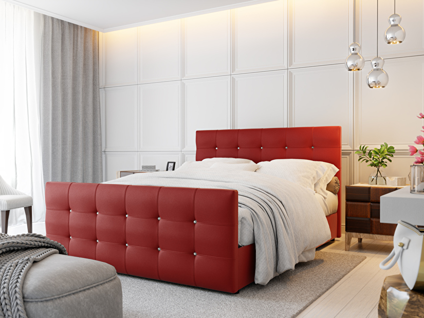 Manželská postel 160 cm Futura Kloe Eko (s matrací a roštem) (červená)