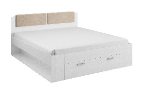 Manželská postel 160 cm Afrodita Typ 51 (s úl. priestorom) (bílý popol) 