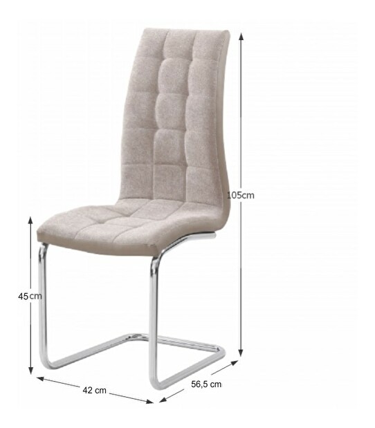 Jídelní židle Saloma new (béžová + chrom) *výprodej