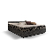 Manželská posteľ  Boxspring 180 cm Ceren (vzor + tmavosivá) (s matracom a úložným priestorom)