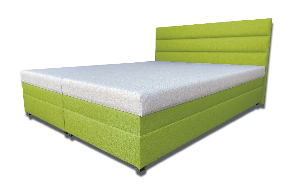 Manželská postel 180 cm Rebeka (s pěnovými matracemi) (sytě-zelená)