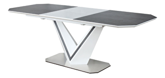 Rozkládací jídelní stůl 160-220 cm Vergie (šedá + bílá) (pro 8 a více osob)