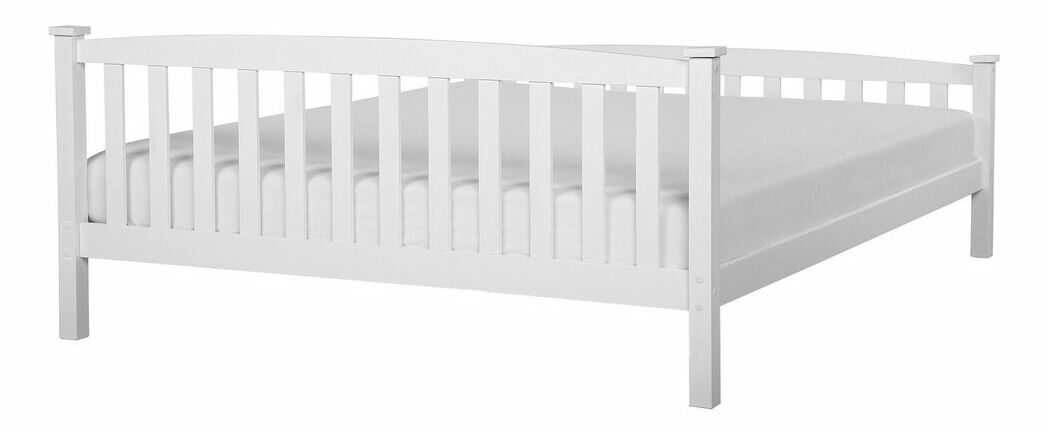 Manželská postel 160 cm GERNE (s roštem) (bílá)