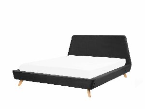 Manželská postel 160 cm VENITO (s roštem) (černá)