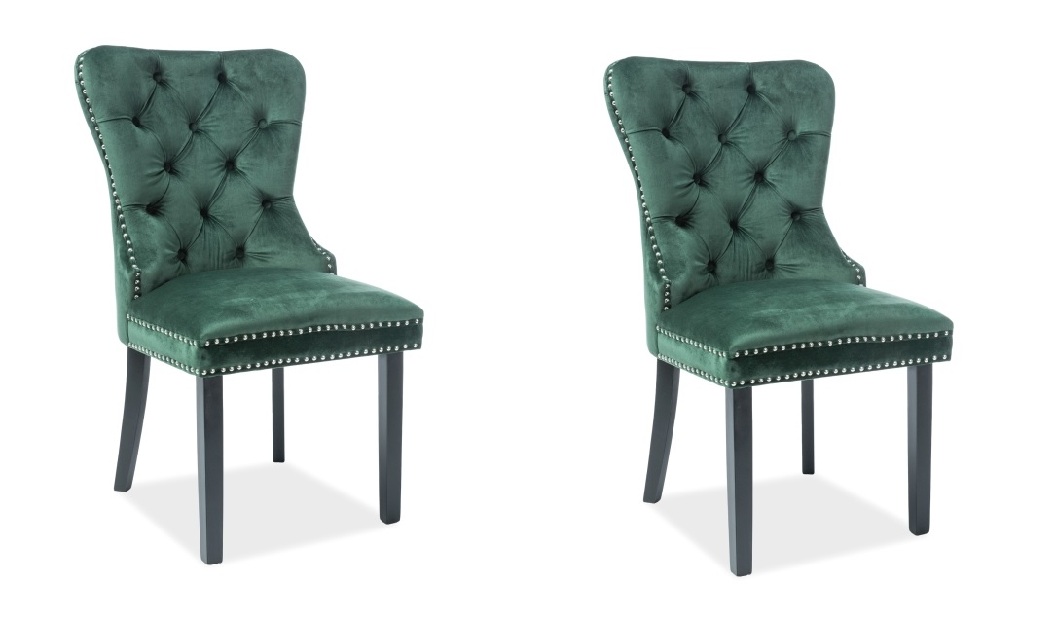 Set 2 ks. jídelních židlí Aurore Velvet (zelená) *výprodej