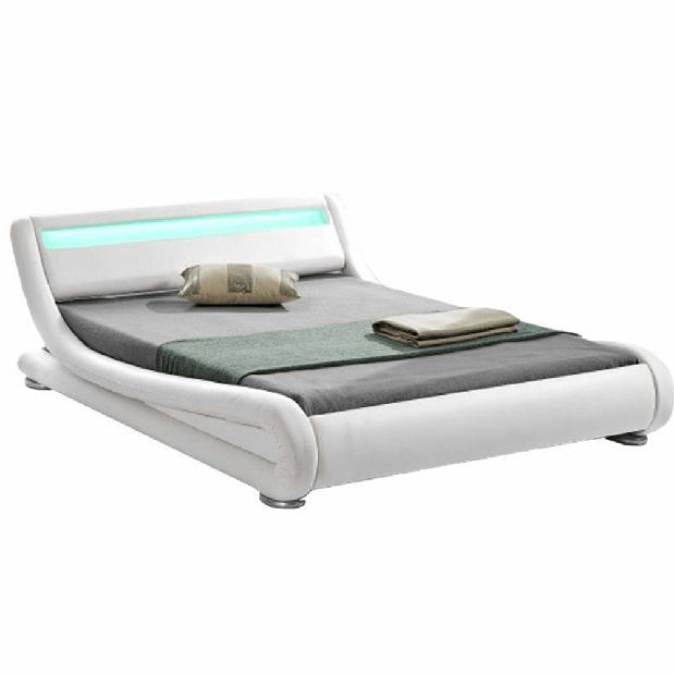 Manželská postel 180 cm Fanil (s roštem a LED)
