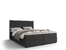 Manželská posteľ  Boxspring 180 cm Locos (tmavosivá) (s matracom a úložným priestorom)