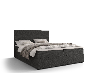 Manželská postel Boxspring 180 cm Locos (tmavě šedá) (s matrací a úložným prostorem)