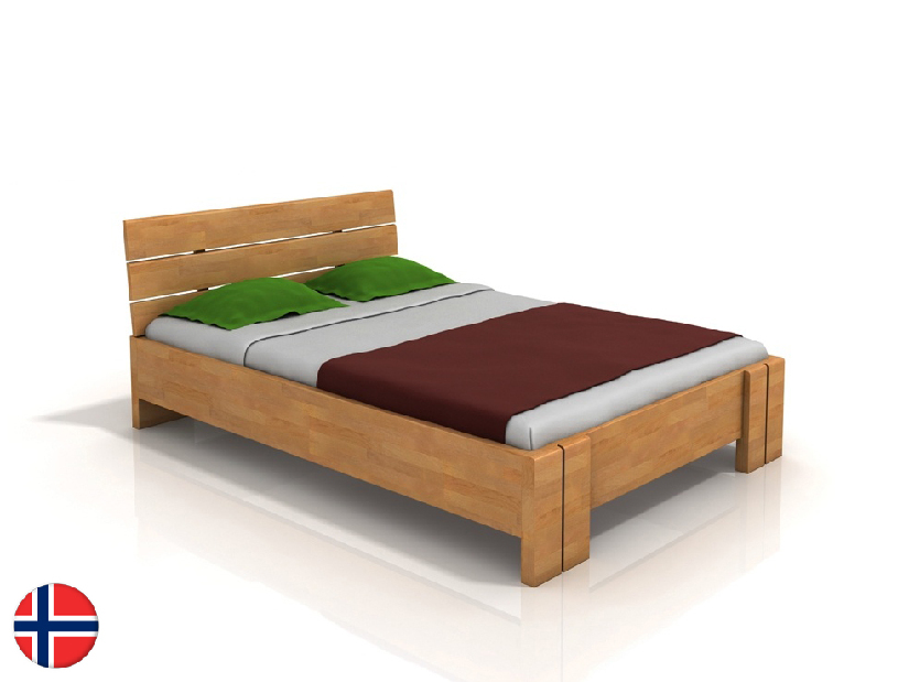 Manželská postel 180 cm Naturlig Tosen High (buk) (s roštem) *bazar