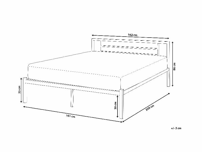 Manželská postel 160 cm CONNET (s roštem) (černá)