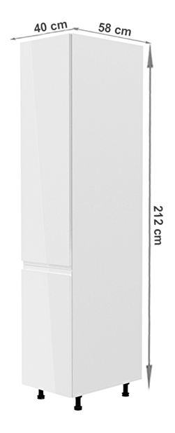 Potravinová kuchyňská skříňka D40SP Aurellia (bílá + lesk bílý) (L)