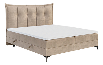 Kontinentální postel 140 cm Foxtrot (světlobéžová) (s matrací a úl. prostorem)