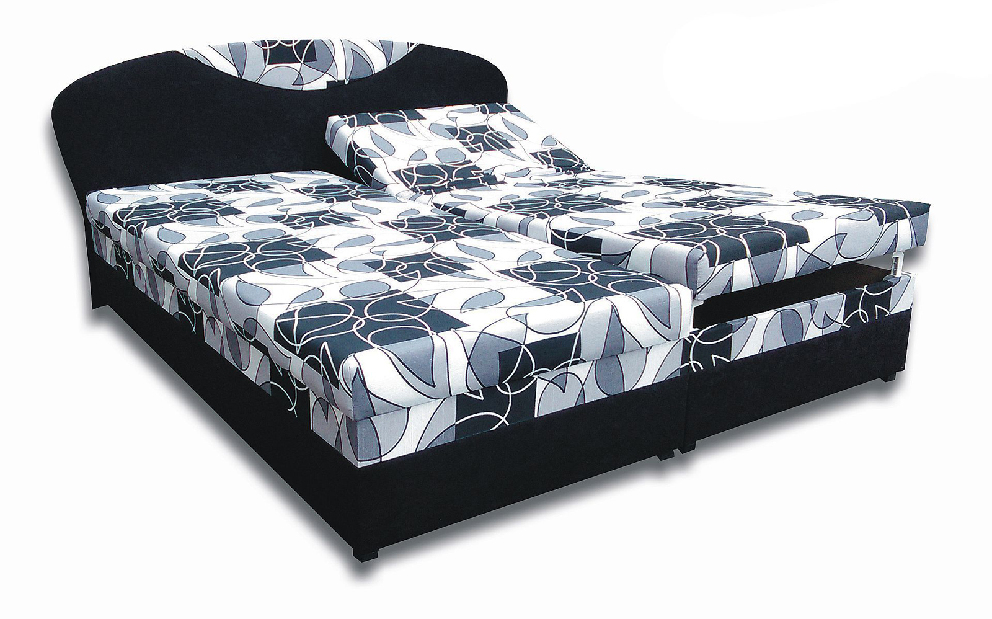 Manželská postel 180 cm Island 5 (s pěnovými matracemi) (černá + vícebarevné) *výprodej