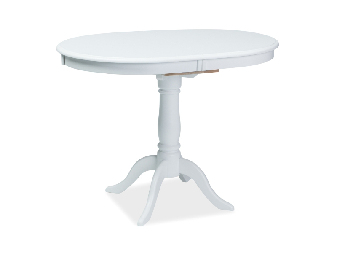 Rozkládací jídelní stůl 100-129 cm Dani (bílá + bílá) (pro 4 až 6 osob)