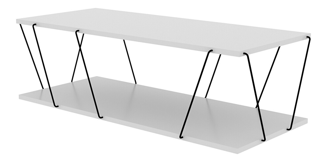 Konferenční stolek Liana (bílá + černá)