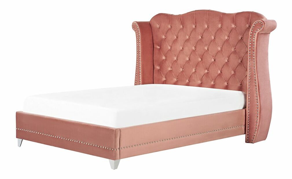 Manželská postel 140 cm Aidan (růžová) (s roštem)