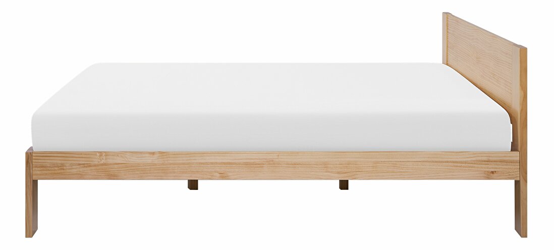 Manželská postel 180 cm NANTERRE (s roštem) (světlé dřevo)