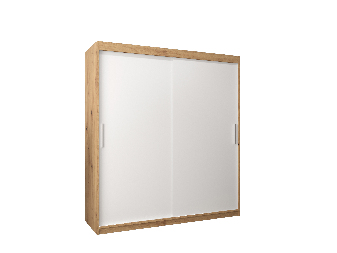 Šatní skříň 180 cm Toki (Dub artisan + Bílá matná)