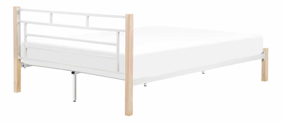 Manželská postel 180 cm GARRONE (s roštem) (bílá)