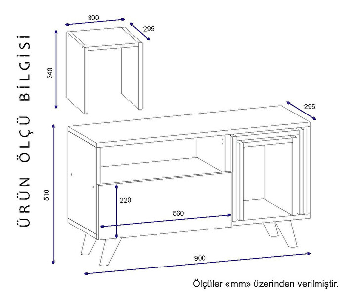TV stolek/skříňka Noterdame K2 (Bílá + Ořech)