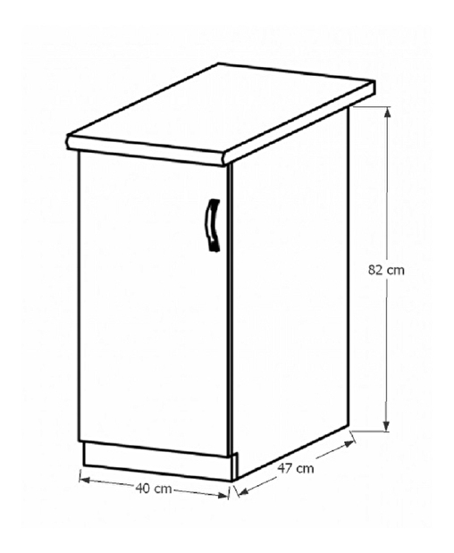 Dolní kuchyňská skříňka D40 Provense (bílá + sosna andersen) (L)