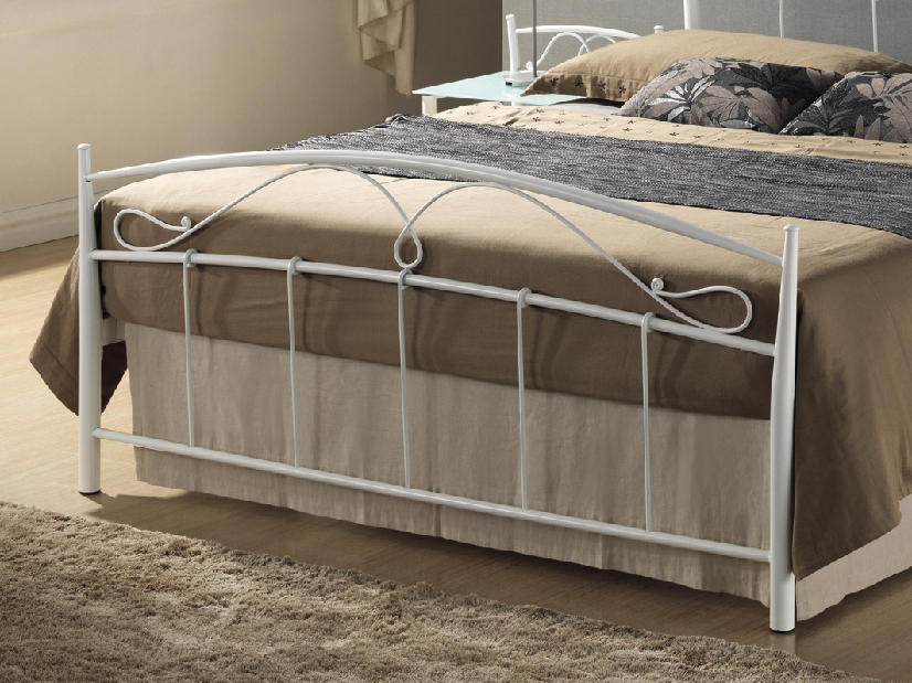 Manželská postel 160 cm Siena bílá (s roštem)
